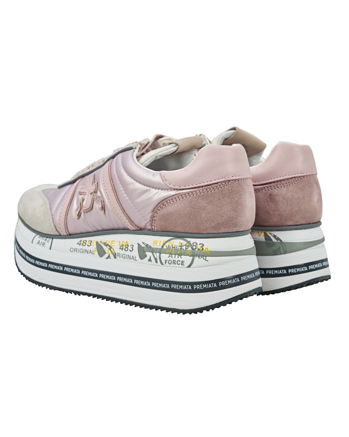 shop PREMIATA Saldi Scarpe: Premiata sneakers 'Beth' in nylon e mix di pelli. 
Top e logo Premiata in suede a contrasto. 
Fondo platform personalizzato dalla serigrafia logata Premiata.
Altezza Suola 5 cm.
Fusbet Interno 27 cm.
Composizione: 5% PL 10% PA 85% SHEEPSKIN 75% EVA 5% TPU (PLASTIC MATERIAL) 20% RUBBER.
Made in Vietnam.. BETH-6499 number 3552073